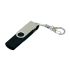 Флешка с  поворотным механизмом, c дополнительным разъемом Micro USB, 32 Гб, черный, черный, пластик/металл