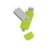 USB/micro USB-флешка на 16 Гб «Квебек OTG», зеленое яблоко, пластик с покрытием soft-touch\металл