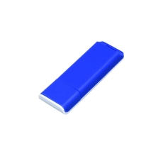 Флешка прямоугольной формы, оригинальный дизайн, двухцветный корпус, 16 Гб, синий/белый