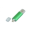 USB-флешка на 64 ГБ.c дополнительным разъемом Micro USB, зеленый, зеленый, металл