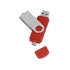 USB/micro USB-флешка на 16 Гб «Квебек OTG», красный, пластик с покрытием soft-touch\металл