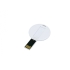 USB-флешка на 16 Гб в виде пластиковой карточки круглой формы, белый, белый, пластик