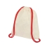 Рюкзак со шнурком Oregon, имеет цветные веревки, изготовлен из хлопка 100 г/м², бежевый/красный, бежевый/красный, хлопок 100 г/м2
