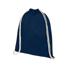 Рюкзак со шнурком Tenes из хлопка плотностью 140 г/м², темно-синий