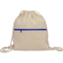 Рюкзак-мешок хлопковый Lark с цветной молнией, натуральный/синий, натуральный/синий, 100% хлопок