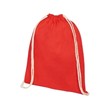 Рюкзак со шнурком Tenes из хлопка плотностью 140 г/м², красный
