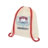 Рюкзак со шнурком Oregon, имеет цветные веревки, изготовлен из хлопка 100 г/м², бежевый/красный, бежевый/красный, хлопок 100 г/м2