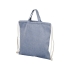 Рюкзак со шнурком Pheebs из 150 г/м2 переработанного хлопка, синий меланж, синий меланж, переработанный хлопок