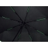 Зонт-полуавтомат складной Motley с цветными спицами, черный/зеленый, черный/зеленый, купол- эпонж 180t, каркас-сталь, спицы- фибергласс, ручка soft-touch