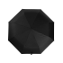 Зонт-автомат Lumet с куполом из переработанного пластика, черный, черный, купол - эпонж из переработанного пластика, каркас - сталь, спицы - стекловолокно, ручка - бамбук