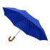 Зонт складной Cary , полуавтоматический, 3 сложения, с чехлом, темно-синий, темно-синий, купол- эпонж, каркас-сталь, спицы- фибергласс, ручка-дерево