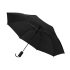 Зонт-полуавтомат Flick, черный, черный, купол- эпонж, каркас- алюминий, ручка- покрытие софт-тач