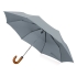 Зонт складной Cary , полуавтоматический, 3 сложения, с чехлом, серый, серый, купол- эпонж, каркас-сталь, спицы- фибергласс, ручка-дерево