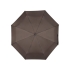 Зонт складной Ontario, автоматический, 3 сложения, с чехлом, коричневый, коричневый, купол- эпонж, каркас-сталь, спицы- фибергласс, ручка-искусственная кожа
