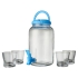 Набор для напитков Festi из 5 предметов, прозрачный/синий, стекло