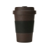 Стакан из кофе с силиконовой манжетой, 470 мл, коричневый, черный, 60% кофейный жмых, 20% кукурузный крахмал, 20% полимеры