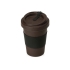 Стакан из кофе с силиконовой манжетой, 470 мл, коричневый, черный, 60% кофейный жмых, 20% кукурузный крахмал, 20% полимеры
