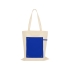Складная хлопковая сумка для шопинга Gross с карманом, синий, натуральный/синий, 100% хлопок