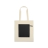 Складная хлопковая сумка для шопинга Gross с карманом, черный, натуральный/черный, 100% хлопок