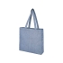 Эко-сумка Pheebs с клинчиком, изготовленая из переработанного хлопка, плотность 210 г/м2, синий, синий, переработанный хлопок 210 г/м2, переработанный полиэстер