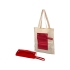 Хлопковая рулонная сумка-тоут на кнопках, красный, натуральный/красный, хлопок