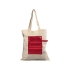 Хлопковая рулонная сумка-тоут на кнопках, красный, натуральный/красный, хлопок