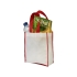 Небольшая контрастная нетканая сумка-тоут для покупок, белый/красный, нетканый полипропилен