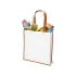 Большая контрастная нетканая сумка-тоут для покупок, белый/оранжевый, нетканый полипропилен