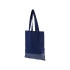 Хлопковая сумка-тоут Aylin с серебристыми вставками (плотность 140 г/м²), темно-синий, хлопок