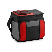 Сумка-холодильник на 24 банки с удобным карманом, красный/черный/серый
