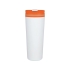 Термокружка «Brite» 500мл, белый/оранжевый, оранжевый, пластик