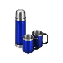 Набор Походный: термос, 2 кружки, синий (Р) Набор Походный: термос, 2 кружки, синий (Р)