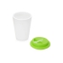 Пластиковый стакан Take away с двойными стенками и крышкой с силиконовым клапаном, 350 мл, белый/зел. Яблоко, белый/зеленое яблоко, пластик, силикон