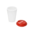 Пластиковый стакан Take away с двойными стенками и крышкой с силиконовым клапаном, 350 мл, белый/красный, белый/красный, пластик, силикон