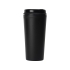 Стакан-тамблер Moment с кофейной крышкой, 350 мл, цвет черный, черный, полипропилен (емкость, крышка, заглушка, ручки), термоэластомер (заглушка), силикон (прокладка)