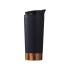 Вакуумный термос Peeta с медным покрытием, черный, черный, нержавеющая сталь