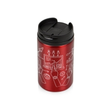 Термокружка Jar 250 мл с круговой трафаретной печатью, красный