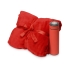 Подарочный набор с пледом, термосом Cozy hygge, красный, плед- красный, термос- красный/черный, плед- флис из 100% полиэстера, термос- нержавеющая cталь