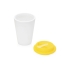 Пластиковый стакан Take away с двойными стенками и крышкой с силиконовым клапаном, 350 мл, белый/желтый, белый/желтый, пластик, силикон