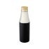 Hulan Бутылка объемом 540 мл с вакуумной изоляцией из меди и бамбуковой крышкой, черный, черный/серебристый/натуральный, нержавеющая cталь/бамбук
