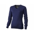 Пуловер Spruce женский с V-образным вырезом, темно-синий, темно-синий, гладкий трикотаж, 60% хлопок, 40% полиэстер