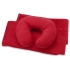 Набор для путешествий с комфортом: плед и подушка под голову, в чехле, красный, полиэстер/флис