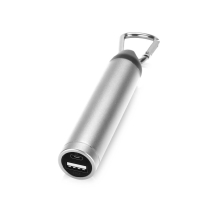 Портативное зарядное устройство Марс с карабином, 2600 mAh, серый