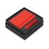 Подарочный набор To go с блокнотом и зарядным устройством, красный, красный, блокнот - картон с покрытием из полиуретана, имитирующего кожу, портативное зарядное устройство - металл