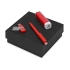 Подарочный набор On-the-go с флешкой, ручкой и зарядным устройством, красный, красный/белый/серебристый, ручка шариковая - пластик, usb-флешка - пластик с покрытием soft-touch\металл, портативное зарядное устройство - пластик