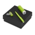 Подарочный набор On-the-go с флешкой, ручкой и зарядным устройством, зеленое яблоко, зеленое яблоко, ручка шариковая - пластик, usb-флешка - пластик с покрытием soft-touch\металл, портативное зарядное устройство - пластик