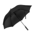 Зонт-трость Slim, черный, черный, купол - эпонж , каркас - сталь, спицы - стекловолокно, ручка - пластик
