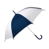 Зонт-трость полуавтоматический, белый/синий, полиэстер/металл/пластик