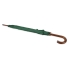 Зонт-трость полуавтоматический с деревянной ручкой, зеленый, полиэстер/дерево