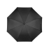 Зонт-трость Wind, полуавтомат, черный, черный, купол- эпонж, каркас и спицы- фиберглас, ручка-пластик
